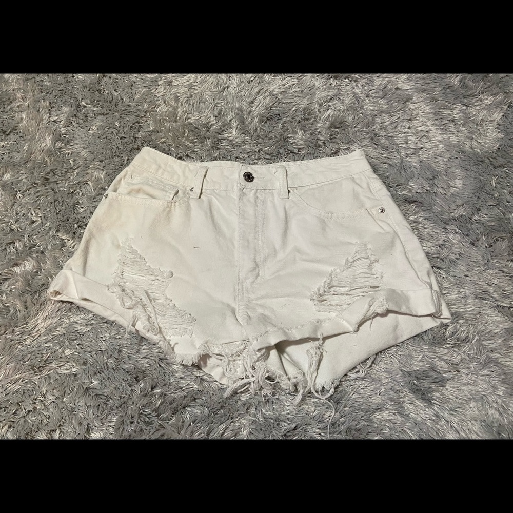 White Jean Shorts